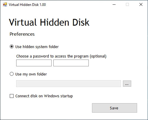 โปรแกรมซ่อนไดรฟ์ Ertons Virtual Hidden Disk