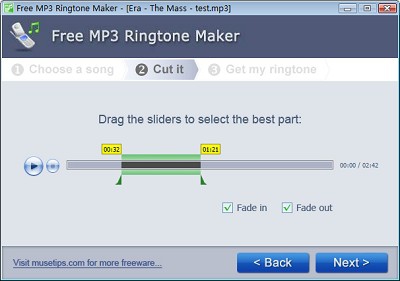 โปรแกรมตัดริงโทน Free MP3 Ringtone Maker