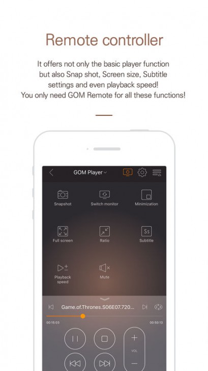 App ควบคุมโปรแกรมบนคอม GOM Remote