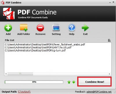 โปรแกรมรวมไฟล์ PDF Combine