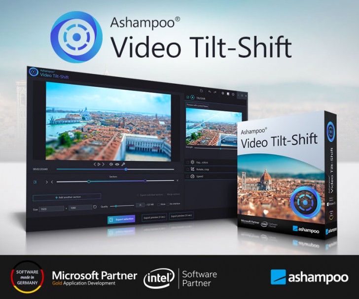 โปรแกรมเอฟเฟควิดีโอ Ashampoo Video Tilt-Shift