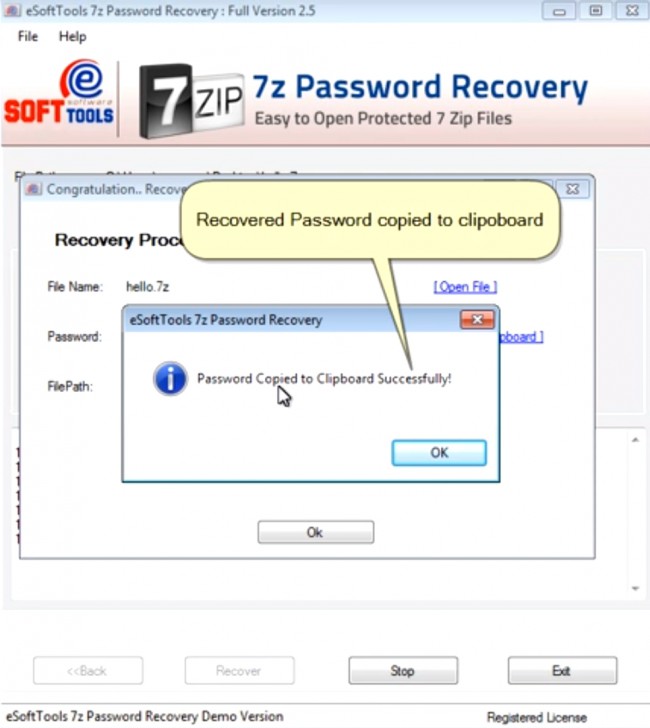 โปรแกรมกู้รหัสผ่านไฟล์ 7z Password Recovery