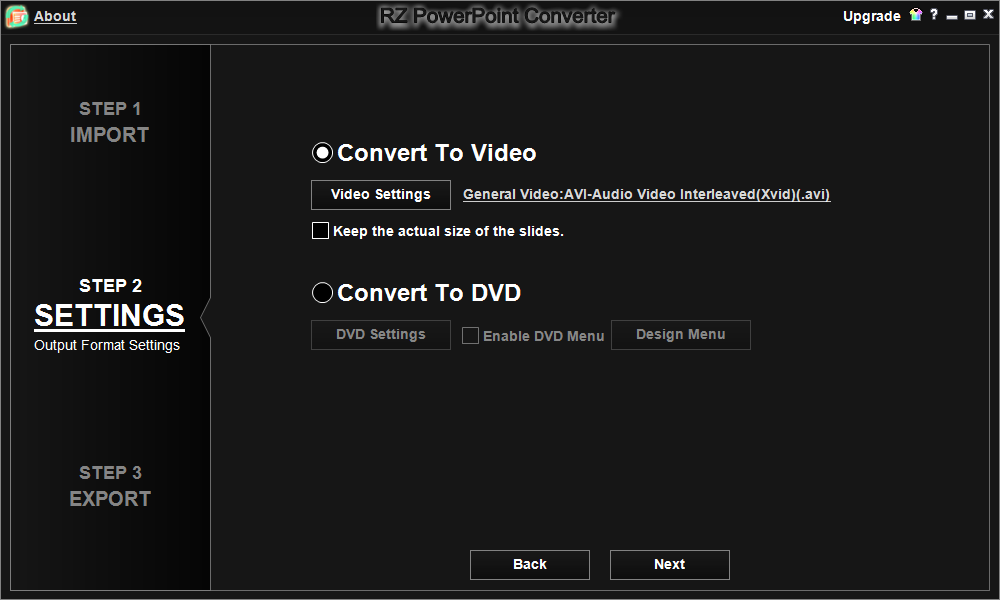 RZ POWERPOINT CONVERTER (โปรแกรมแปลงไฟล์ PowerPoint เป็น Video และ DVD) :