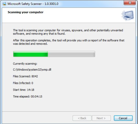 โปรแกรมสแกนมัลแวร์แบบแร่งด่วน Microsoft Safety Scanner