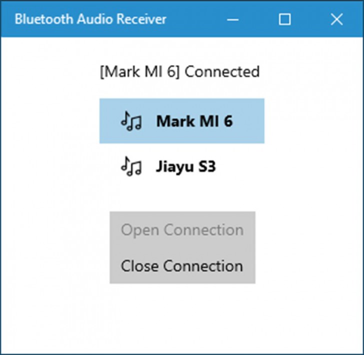 โปรแกรมรับสัญญาณเสียงผ่านบูลทูธ Bluetooth Audio Receiver 