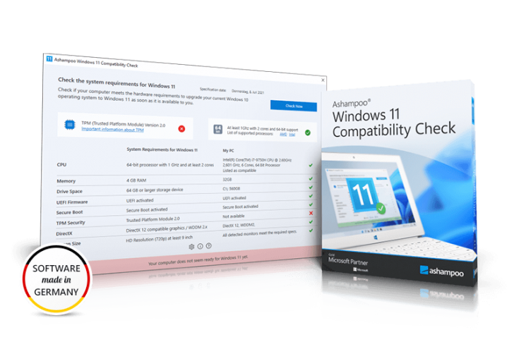 Ashampoo Windows 11 Compatibility Check (โปรแกรมเช็คสเปก PC ที่รองรับ Windows 11)