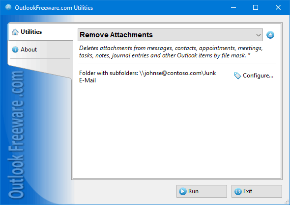 โปรแกรมลบไฟล์แนบอีเมล์ Remove Attachments for Outlook