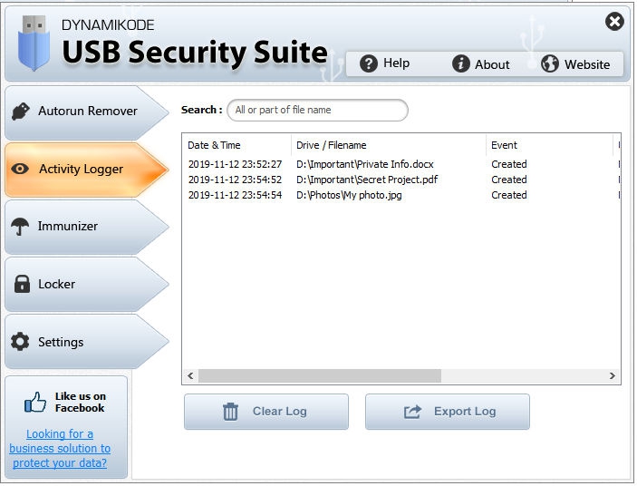 โปรแกรมป้องกันและตรวจสอบอุปกรณ์เก็บข้อมูล USB Security Suite